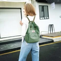 LuckyZ Womens Casual Style Lightweight Canvas Backpack School Bag Travel Daypack Medium Handbag -Vera Bradley Shop 51PVReRWijL