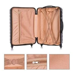 Apelila 5 Piece Luggage Sets,Travel Suitcase Spinner Hardshell Lightweight W/Free Suitcase Cover& Hanger (4PC Sliver W/Covers4+Hanger2+Backbag1) -Vera Bradley Shop 51PWUO21 yL