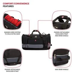 SwissGear 20" Duffel Bag | Gym Bag | Travel Duffle Bags | Men's And Women's - Grey/Black -Vera Bradley Shop 51QTXpMEavL