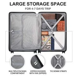 LEVEL8 Elegance Checked Luggage, 24 Inch Hardside Suitcase, Lightweight PC Matte Hardshell With TSA Lock, Spinner Wheels - Navy Blue 11 LEVEL8 Elegance Checked Luggage, 24 Inch Hardside Suitcase, Lightweight PC Matte Hardshell With TSA Lock, Spinner Wheels - Navy Blue -Vera Bradley Shop 51QgJ95BTGL