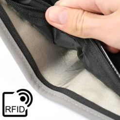 Passport Wallet Holder For Men&Women,RFID Blocking Travel Waterproof Zipper Credit Card Money Storage Bag Multifunctional Family Cellphone Boarding Passes Organizer With Crossbody Belt (Gray) -Vera Bradley Shop 51QuakniPhL