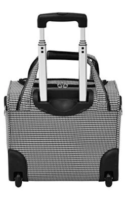 London Fog Cambridge Ultra-Lightweight 15inch 2-Wheel Under The Seat Bag, Black/White Houndstooth -Vera Bradley Shop 51RTzAtSaeL
