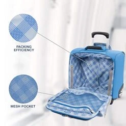 Travelpro Luggage Maxlite 5 16" Lightweight Carry-on Rolling Tote Suitcase, Azure Blue -Vera Bradley Shop 51RYc88kIfL