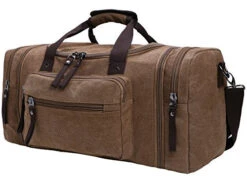 Large Capacity Canvas Unisex Travel Duffel Bag Shoulder Handbag Weekend Bag W/ Strap