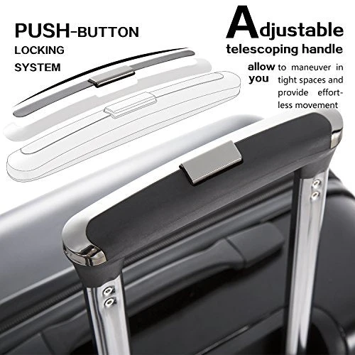 Coolife Luggage Expandable 3 Piece Sets PC+ABS Spinner Suitcase 20 Inch 24 Inch 28 Inch (Teal New) 6 Coolife Luggage Expandable 3 Piece Sets PC+ABS Spinner Suitcase 20 Inch 24 Inch 28 Inch (Teal New) - Image 4