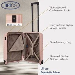 Bric's B|Y Ulisse Spinner Suitcase - 21 Inch Carry-On Luggage - Hard Exterior And TSA-Approved Lock - Pearl Pink -Vera Bradley Shop 51S6ZPzCuVL