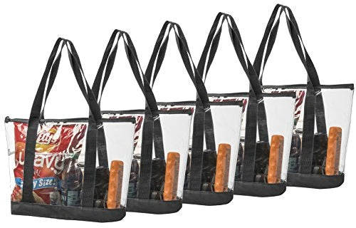 5 Large Clear Vinyl Tote Bags Stadium Approved Shoulder Handbag Shopping Work 3 5 Large Clear Vinyl Tote Bags Stadium Approved Shoulder Handbag Shopping Work