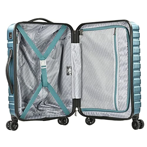 U.S. Traveler Boren Polycarbonate Hardside Rugged Travel Suitcase Luggage With 8 Spinner Wheels, Aluminum Handle, Teal, Carry-on 22-Inch, USB Port 8 U.S. Traveler Boren Polycarbonate Hardside Rugged Travel Suitcase Luggage With 8 Spinner Wheels, Aluminum Handle, Teal, Carry-on 22-Inch, USB Port - Image 6