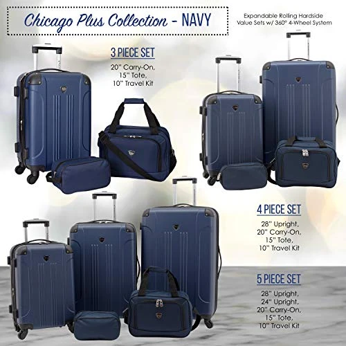 Travelers Club Sky+ Luggage Set, Navy Blue, 5 Piece 16 Travelers Club Sky+ Luggage Set, Navy Blue, 5 Piece - Image 14