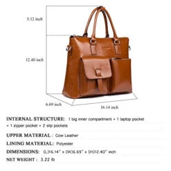 Bostanten Leather Briefcase Laptop Business Vintage Slim Messenger Bags For Men & Women Brown -Vera Bradley Shop 51ShWzvTMAL