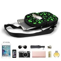 NiYoung Men Women Sling Bag Crossbody Backpack, Green Alien Moon Spaceships Planet Black Casual Daypack With Adjustable Strap For Outdoor Cycling Hiking Travel -Vera Bradley Shop 51Syjc Z8nL