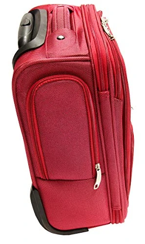 Mancini Leather Goods Wheeled Underseat Carry-on (Red) 5 Mancini Leather Goods Wheeled Underseat Carry-on (Red) - Image 3