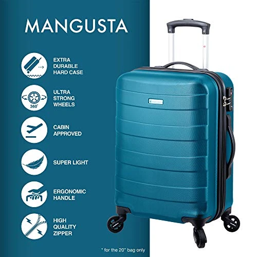 Regent Square Travel - 3 Piece Luggage Sets With Build-In TSA Lock And Spinner Goodyear Wheels – Mangusta, Hard Case (Petrol Blue) 7 Regent Square Travel - 3 Piece Luggage Sets With Build-In TSA Lock And Spinner Goodyear Wheels – Mangusta, Hard Case (Petrol Blue) - Image 5