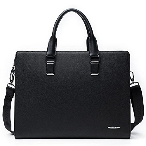 Bostanten Formal Leather Briefcase Shoulder Laptop Business Bag For Men Black 4 Bostanten Formal Leather Briefcase Shoulder Laptop Business Bag For Men Black - Image 2
