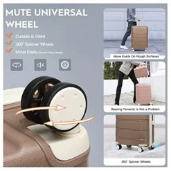 Joyway 20" Carry-On Suitcases & 14" Cosmetic Bag & 7" Small Bag, Lightweight Polypropylene Carrying Case With TSA Lock, Rigid Luggage With Swivel Wheels (Chocolate Color, 20in Carry-On) 13 Joyway 20" Carry-On Suitcases & 14" Cosmetic Bag & 7" Small Bag, Lightweight Polypropylene Carrying Case With TSA Lock, Rigid Luggage With Swivel Wheels (Chocolate Color, 20in Carry-On) -Vera Bradley Shop 51Ujj6MC3CL