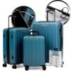 NONSTOP Luggage Expandable Spinner Wheels Hard Side Shell Travel Suitcase Set 3 Piece Lightweight With TSA Lock And Double USB Port, NEW YORK Collection (Teal, 3-Piece Set (20/24/28) W/Power Bank) 1 NONSTOP Luggage Expandable Spinner Wheels Hard Side Shell Travel Suitcase Set 3 Piece Lightweight With TSA Lock And Double USB Port, NEW YORK Collection (Teal, 3-Piece Set (20/24/28) W/Power Bank) -Vera Bradley Shop 51Vss9G2ZKL