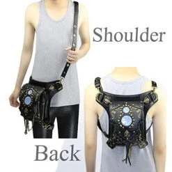 Gothic Waist Bag Fanny Pack Leather Steampunk Bag Side Bag Travel Purse Side Wallet Punk Rock Chain Leg Bag Crossbody Shoulder Messenger Bags Handbag Hip Holster Pouch For Women Girls (Black) 12 Gothic Waist Bag Fanny Pack Leather Steampunk Bag Side Bag Travel Purse Side Wallet Punk Rock Chain Leg Bag Crossbody Shoulder Messenger Bags Handbag Hip Holster Pouch For Women Girls (Black) -Vera Bradley Shop 51WE9K6yGgL