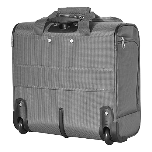 Olympia Lansing Heavy Duty Rip Stop Nylon Wheeled Carry On Suitcase For Under The Seat Airplane Travel With Divider And Dual Side Zip Pockets, Gray 6 Olympia Lansing Heavy Duty Rip Stop Nylon Wheeled Carry On Suitcase For Under The Seat Airplane Travel With Divider And Dual Side Zip Pockets, Gray - Image 4