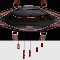 Bostanten Leather Lawyers Briefcase Shoulder Laptop Business Slim Bags For Men & Women Black -Vera Bradley Shop 51W 2BX7G29WL