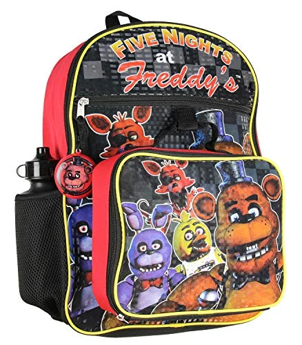 Bioworld Five Nights At Freddy's 16" School Backpack Lunch Box Water Bottle Lunch Kit -5 Piece Set 4 Bioworld Five Nights At Freddy's 16" School Backpack Lunch Box Water Bottle Lunch Kit -5 Piece Set - Image 2