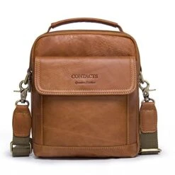 Contacts Mens Genuine Leather Crossbody Single-Shoulder 9" Mini IPad Messenger Tote Bag (Brown) -Vera Bradley Shop 51YjVg4U8PL