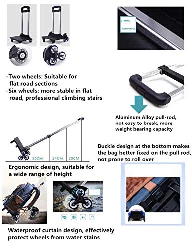 C-Xka Nylon Rolling Backpack Carry-On Luggage Travel Duffel Bag Wheeled Book Bag Detachable Dual 7 C-Xka Nylon Rolling Backpack Carry-On Luggage Travel Duffel Bag Wheeled Book Bag Detachable Dual - Image 5