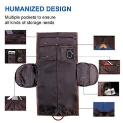 Carry On Garment Bag, Waterproof Mens Garment Bag For Travel Business, Large Leather Duffel Bag With Shoe Compartment -Brown -Vera Bradley Shop 51ZCkkidlCL