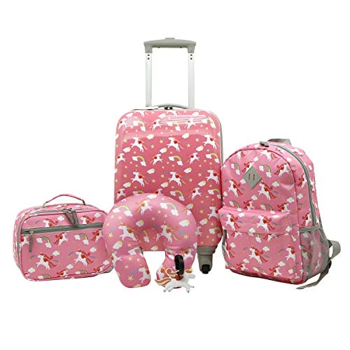 Travelers Club Kids' 5 Piece Luggage Travel Set, Unicorn 3 Travelers Club Kids' 5 Piece Luggage Travel Set, Unicorn