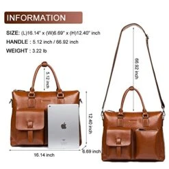 Bostanten Leather Briefcase Laptop Business Vintage Slim Messenger Bags For Men & Women Brown -Vera Bradley Shop 51 2B8kC3sZ4L