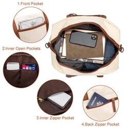 Weekender Bag For Women Canvas Overnight Bag Large Travel Bags For Women Carry On Shoulder Duffle Bag With Shoe Compartment,Perfect For Travel/Daily Use/Birthday Gift (Beige) -Vera Bradley Shop 51 5NeW1WfS