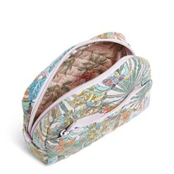 Vera Bradley Women's Recycled Cotton Medium Cosmetic Makeup Organizer Bag, Rain Forest Canopy, One Size -Vera Bradley Shop 51 WkmeXjSS