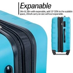 Expandable 3 Piece Luggage Sets Hardside Durable Suitcase With Spinner Wheels TSA Lock, 3 Pcs Carry On Case Travel Home Outdoor School Lightweight Trolley Case ( 20" 24" 28" Blue) -Vera Bradley Shop 51a6NmjzMwS