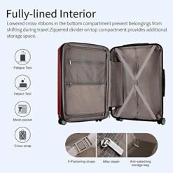 3 Piece Hardshell Luggage Set, Expandable Lightweight Suitcase Sets With Spinner Wheels, TSA Lock (20/24/28 Inch), Red -Vera Bradley Shop 51aMbnJFdmL