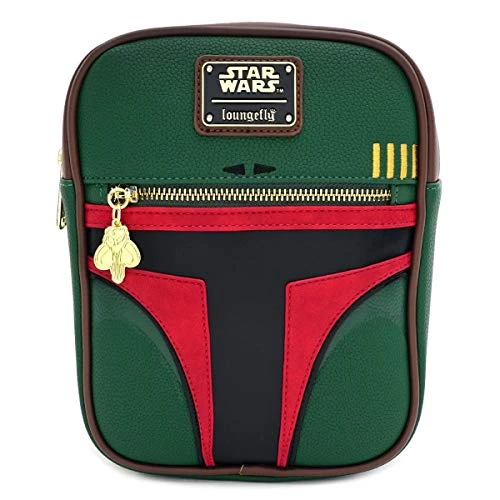 Loungefly X Star Wars Boba Fett Crossbody Bag, Green, One Size 3 Loungefly X Star Wars Boba Fett Crossbody Bag, Green, One Size
