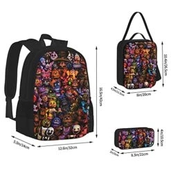 Five Nights At Freddy'S Backpack 3pcs Set Youth Boys Shoulder Bag Girls Bookbag With Lunch Bog Pencil Case Teens -Vera Bradley Shop 51az5cn9UQS