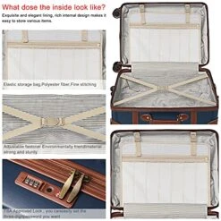 NZBZ Vintage Luggage Sets With Spinner Wheels Carry On Suitcase Tsa Lock Luggage 3 Pieces (Navy Blue, 14inch & 20inch & 28inch) -Vera Bradley Shop 51bI7s9ELVS