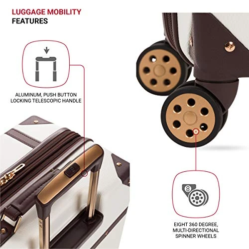 SwissGear 7739 Trunk, Hardside Spinner Luggage (White, Checked-Large 26 Inch) 11 SwissGear 7739 Trunk, Hardside Spinner Luggage (White, Checked-Large 26 Inch) - Image 9