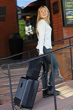 Sherpani Meridian, 22 Inch Travel Hardside Luggage, Durable Hardshell Luggage, Expandable Suitcases With Wheels, Rolling Luggage Carry On, Lightweight Carry On Luggage With Spinner Wheels (Black) -Vera Bradley Shop 51baYgZZf L