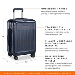 Briggs & Riley Sympatico Hardside International Spinner Luggage, Matte Navy, 21-Inch Carry-On -Vera Bradley Shop 51ca7YZeVlL
