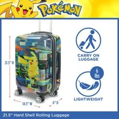 Ful Pokemon Pikachu 21 Inch Rolling Luggage, Hardshell Carry On Suitcase With Wheels, Multicolor (FBML0001-998) 15 Ful Pokemon Pikachu 21 Inch Rolling Luggage, Hardshell Carry On Suitcase With Wheels, Multicolor (FBML0001-998) -Vera Bradley Shop 51csE 2O6cL