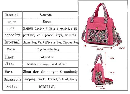 BIBITIME Bohemian Crossbody Bag For Women Handbag Floral Tote Hobo Shoulder Bag Messenger Bag Cross 9 BIBITIME Bohemian Crossbody Bag For Women Handbag Floral Tote Hobo Shoulder Bag Messenger Bag Cross - Image 7