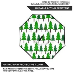Reverse Umbrella, Holiday Christmas Green Tre Inverted Umbrella,UV Protection Windproof Umbrella C-Shaped Handle Double Layer Reverse For Car Outdoor Use -Vera Bradley Shop 51d3JbYftrL