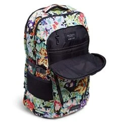 Vera Bradley Recycled Lighten Up Reactive Lay Flat Travel Backpack, Happy Blooms Cross-Stitch -Vera Bradley Shop 51dC0swKlVL