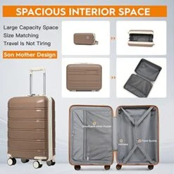 Joyway 20" Carry-On Suitcases & 14" Cosmetic Bag & 7" Small Bag, Lightweight Polypropylene Carrying Case With TSA Lock, Rigid Luggage With Swivel Wheels (Chocolate Color, 20in Carry-On) 14 Joyway 20" Carry-On Suitcases & 14" Cosmetic Bag & 7" Small Bag, Lightweight Polypropylene Carrying Case With TSA Lock, Rigid Luggage With Swivel Wheels (Chocolate Color, 20in Carry-On) -Vera Bradley Shop 51dPxoO1bjL