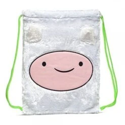 Adventure Time Finn Plush Furry White Cinch Laptop Bag Back Pack New W Tags