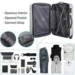 Merax 3 Pcs Luggage Set Expandable Hardside Lightweight Spinner Suitcase With TSA Lock [Upgraded Version] (Purple) -Vera Bradley Shop 51dYuQX8d2L