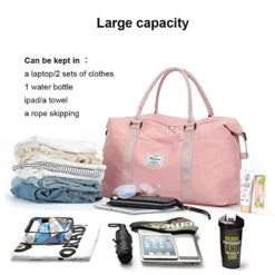 Womens Travel Bags, Weekender Carry On For Women, Sports Gym Bag, Workout Duffel Bag, Overnight Shoulder Bag Fit 15.6 Inch Laptop Pink Large -Vera Bradley Shop 51df0 riRbL