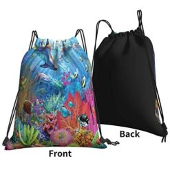 Underwater Ocean Dolphin Fish Coral Reef Summer Drawstring Backpack Sport Gym Bag Sackpack Shoulder Bags For Hiking Yoga Travel Beach -Vera Bradley Shop 51eT4nid1JL