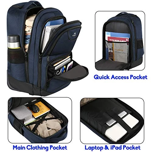 Backpack With Wheels, Travel-friendly Rolling Laptop Backpack For Men Women, MATEIN Freewheel Carry On Luggage Business Bag, Compact College School Student Computer Bag Fit 15.6 Inch Notebook,Blue 8 Backpack With Wheels, Travel-friendly Rolling Laptop Backpack For Men Women, MATEIN Freewheel Carry On Luggage Business Bag, Compact College School Student Computer Bag Fit 15.6 Inch Notebook,Blue - Image 6
