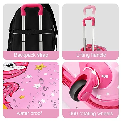 Emissary Kids Luggage With Wheels For Girls - 18” Unicorn Kids Suitcase With 14” Backpack - Kids Suitcases For Girls - Hard-Sided Rolling Kids Suitcase - Kids Carry On Luggage With Wheels 10 Emissary Kids Luggage With Wheels For Girls - 18” Unicorn Kids Suitcase With 14” Backpack - Kids Suitcases For Girls - Hard-Sided Rolling Kids Suitcase - Kids Carry On Luggage With Wheels - Image 8